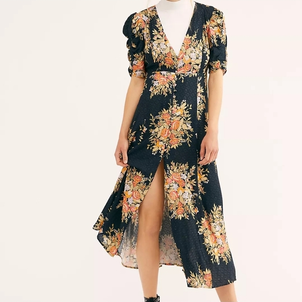 Free People Button Down Midi Dress